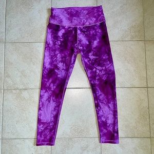 Calia Active Energize Medium 7/8 High Rise Ankle Leggings Tie Dye Lilac Purple